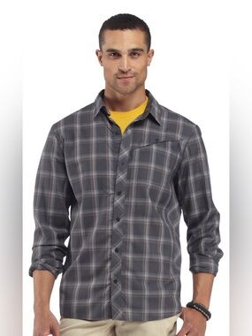 Icebreaker Mens Departure LS Shirt Plaid Monsoon
